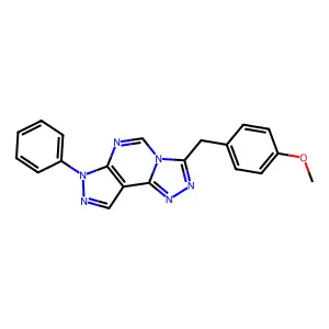 3-(4-methoxybenzyl)-7-phenyl-7H-pyrazolo[4,3-e][1,2,4]triazolo[4,3-c]pyrimidine structure