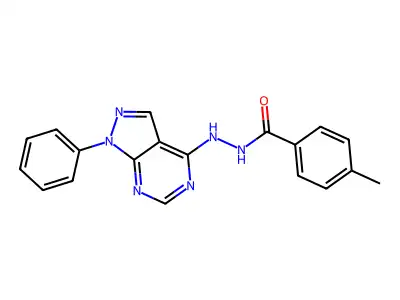4-methyl-N'-(1-phenyl-1H-pyrazolo[3,4-d]pyrimidin-4-yl)benzohydrazide structure