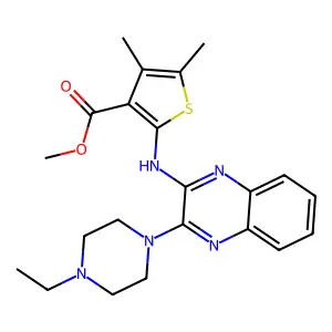 methyl 2-{[3-(4-ethylpiperazin-1-yl)quinoxalin-2-yl]amino}-4,5-dimethylthiophene-3-carboxylate structure