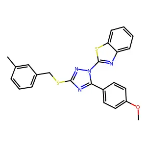 2-{5-(4-methoxyphenyl)-3-[(3-methylbenzyl)sulfanyl]-1H-1,2,4-triazol-1-yl}-1,3-benzothiazole structure