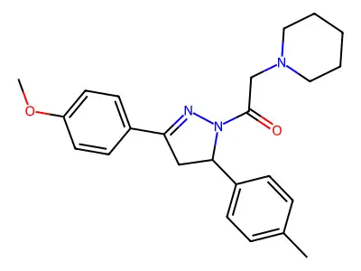 1-[5-(4-methoxyphenyl)-3-(4-methylphenyl)-3,4-dihydropyrazol-2-yl]-2-piperidin-1-ylethanone structure