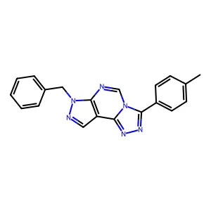 7-benzyl-3-(4-methylphenyl)-7H-pyrazolo[4,3-e][1,2,4]triazolo[4,3-c]pyrimidine structure