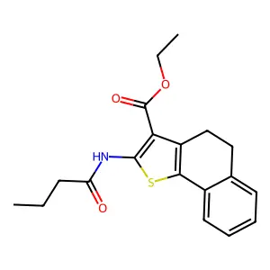Ethyl 2-(butanoylamino)-4,5-dihydrobenzo[g][1]benzothiole-3-carboxylate structure