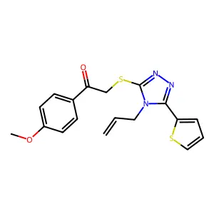 1-(4-methoxyphenyl)-2-{[4-(prop-2-en-1-yl)-5-(thiophen-2-yl)-4H-1,2,4-triazol-3-yl]sulfanyl}ethanone structure