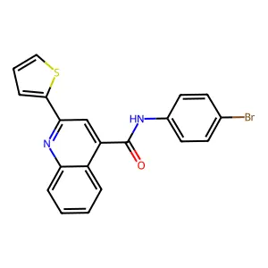 N-(4-bromophenyl)-2-thiophen-2-ylquinoline-4-carboxamide structure