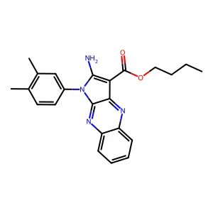 butyl 2-amino-1-(3,4-dimethylphenyl)-1H-pyrrolo[2,3-b]quinoxaline-3-carboxylate structure