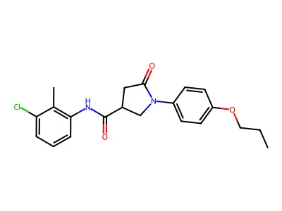 N-(3-chloro-2-methylphenyl)-5-oxo-1-(4-propoxyphenyl)pyrrolidine-3-carboxamide structure
