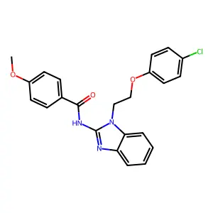 N-[1-[2-(4-chlorophenoxy)ethyl]benzimidazol-2-yl]-4-methoxybenzamide structure