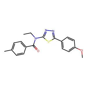 N-ethyl-N-[5-(4-methoxyphenyl)-1,3,4-thiadiazol-2-yl]-4-methylbenzamide structure