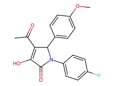 3-acetyl-1-(4-fluorophenyl)-4-hydroxy-2-(4-methoxyphenyl)-2H-pyrrol-5-one structure