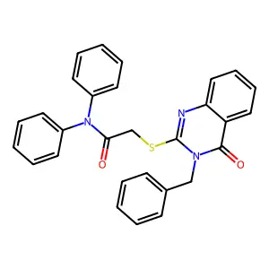 2-(3-benzyl-4-oxoquinazolin-2-yl)sulfanyl-N,N-diphenylacetamide structure