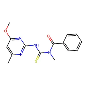 N-[(4-methoxy-6-methylpyrimidin-2-yl)carbamothioyl]-N-methylbenzamide structure
