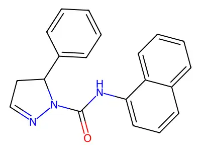 N-(naphthalen-1-yl)-5-phenyl-4,5-dihydro-1H-pyrazole-1-carboxamide structure