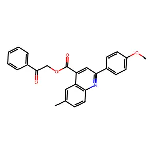 2-Oxo-2-phenylethyl 2-(4-methoxyphenyl)-6-methylquinoline-4-carboxylate structure
