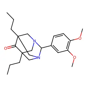 2-(3,4-Dimethoxyphenyl)-5,7-dipropyl-1,3-diazatricyclo[3.3.1.1~3,7~]decan-6-one structure