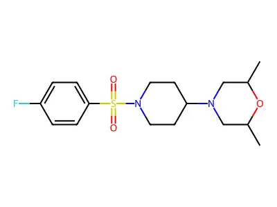 4-[1-(4-Fluorophenyl)sulfonylpiperidin-4-yl]-2,6-dimethylmorpholine structure