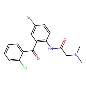 N-[4-bromo-2-(2-chlorobenzoyl)phenyl]-2-(dimethylamino)acetamide structure