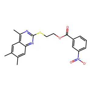 2-[(4,6,7-Trimethylquinazolin-2-yl)sulfanyl]ethyl 3-nitrobenzoate structure