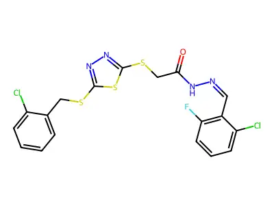 C18H13Cl2FN4OS3 structure