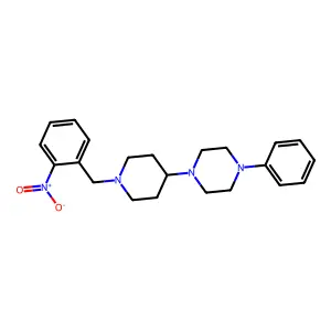 1-[1-[(2-Nitrophenyl)methyl]piperidin-4-yl]-4-phenylpiperazine structure