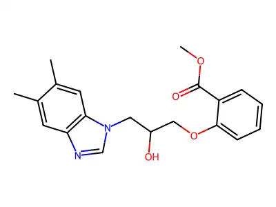 methyl 2-[3-(5,6-dimethyl-1H-benzimidazol-1-yl)-2-hydroxypropoxy]benzoate structure