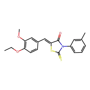 (5Z)-5-(4-ethoxy-3-methoxybenzylidene)-3-(3-methylphenyl)-2-thioxo-1,3-thiazolidin-4-one structure