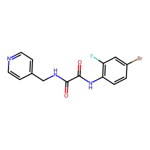 N'-(4-bromo-2-fluorophenyl)-N-(pyridin-4-ylmethyl)oxamide structure