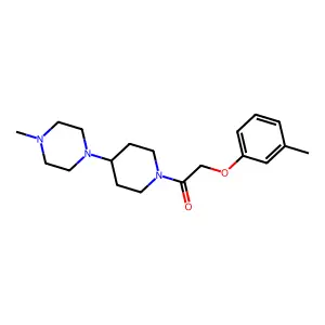 2-(3-Methylphenoxy)-1-[4-(4-methylpiperazin-1-yl)piperidin-1-yl]ethanone structure