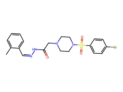 2-{4-[(4-bromophenyl)sulfonyl]piperazin-1-yl}-N'-[(E)-(2-methylphenyl)methylidene]acetohydrazide structure