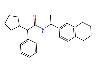 2-cyclopentyl-2-phenyl-N-[1-(5,6,7,8-tetrahydronaphthalen-2-yl)ethyl]acetamide structure