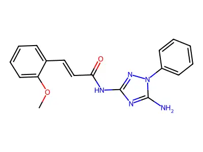 (E)-N-(5-amino-1-phenyl-1,2,4-triazol-3-yl)-3-(2-methoxyphenyl)prop-2-enamide structure