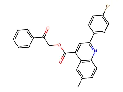 2-Oxo-2-phenylethyl 2-(4-bromophenyl)-6-methyl-4-quinolinecarboxylate structure