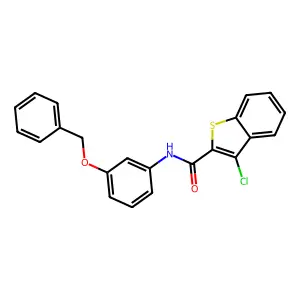 N-[3-(benzyloxy)phenyl]-3-chloro-1-benzothiophene-2-carboxamide structure