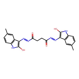 N'~1~,N'~4~-bis[(3Z)-5-methyl-2-oxo-1,2-dihydro-3H-indol-3-ylidene]butanedihydrazide structure
