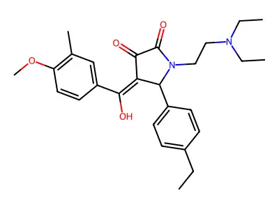 1-(2-diethylaminoethyl)-5-(4-ethylphenyl)-4-[hydroxy-(4-methoxy-3-methylphenyl)methylidene]pyrrolidine-2,3-dione structure