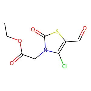 (4-Chloro-5-formyl-2-oxo-thiazol-3-yl)-acetic acid ethyl ester structure