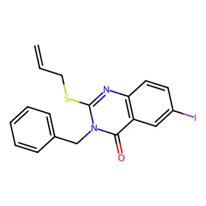 3-Benzyl-6-iodo-2-prop-2-enylsulfanylquinazolin-4-one structure
