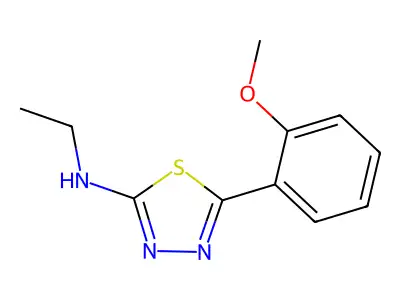 N-ethyl-5-(2-methoxyphenyl)-1,3,4-thiadiazol-2-amine structure