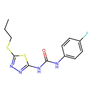 1-(4-Fluorophenyl)-3-(5-propylsulfanyl-1,3,4-thiadiazol-2-yl)urea structure