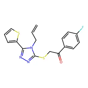2-{[4-allyl-5-(2-thienyl)-4H-1,2,4-triazol-3-yl]thio}-1-(4-fluorophenyl)ethanone structure