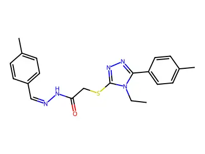 2-[[4-ethyl-5-(4-methylphenyl)-1,2,4-triazol-3-yl]sulfanyl]-N-[(E)-(4-methylphenyl)methylideneamino]acetamide structure