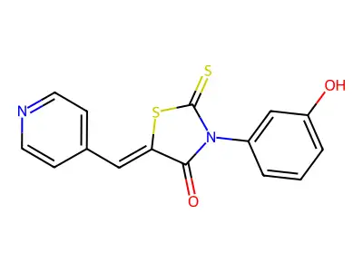 3-(3-Hydroxyphenyl)-5-(4-pyridylmethylene)-2-thioxo-1,3-thiazolidin-4-one structure