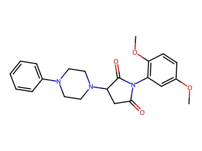 1-(2,5-Dimethoxyphenyl)-3-(4-phenylpiperazin-1-yl)pyrrolidine-2,5-dione structure