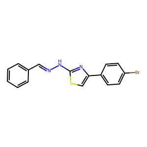 Benzaldehyde 2-[4-(4-bromophenyl)-2-thiazolyl]hydrazone structure