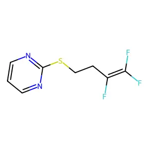 Pyrimidine, 2-((3,4,4-trifluoro-3-butenyl)thio)- structure