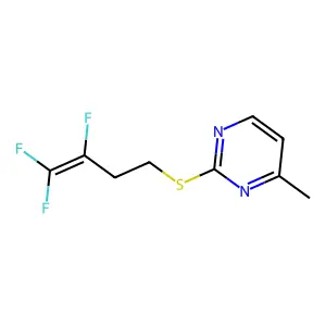 Pyrimidine, 4-methyl-2-((3,4,4-trifluoro-3-butenyl)thio)- structure