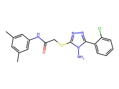 2-{[4-amino-5-(2-chlorophenyl)-4H-1,2,4-triazol-3-yl]sulfanyl}-N-(3,5-dimethylphenyl)acetamide structure