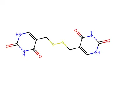 5,5'-[Disulfanediylbis(methylene)]di(pyrimidine-2,4(1H,3H)-dione) structure