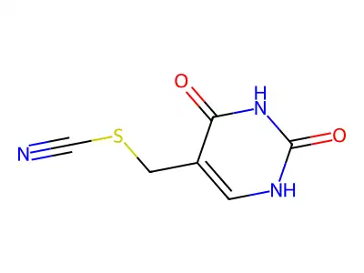 (2,4-dioxo-1H-pyrimidin-5-yl)methyl thiocyanate structure