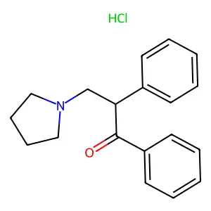 1,2-Diphenyl-3-(pyrrolidin-1-yl)propan-1-one--hydrogen chloride (1/1) structure